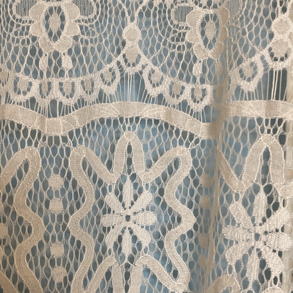 In Bloom by Jonquil Womens Size M/L White Lace Open Front Kimono Cover Up Robe - Picture 9 of 13